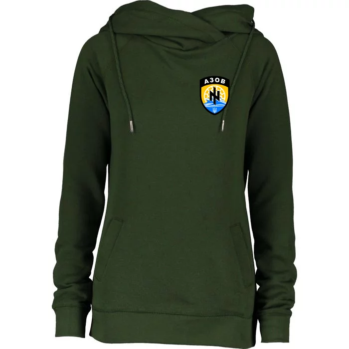 Azov Battalion A30B Shield Special Forces Ukraine Womens Funnel Neck Pullover Hood