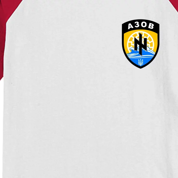 Azov Battalion A30B Shield Special Forces Ukraine Kids Colorblock Raglan Jersey