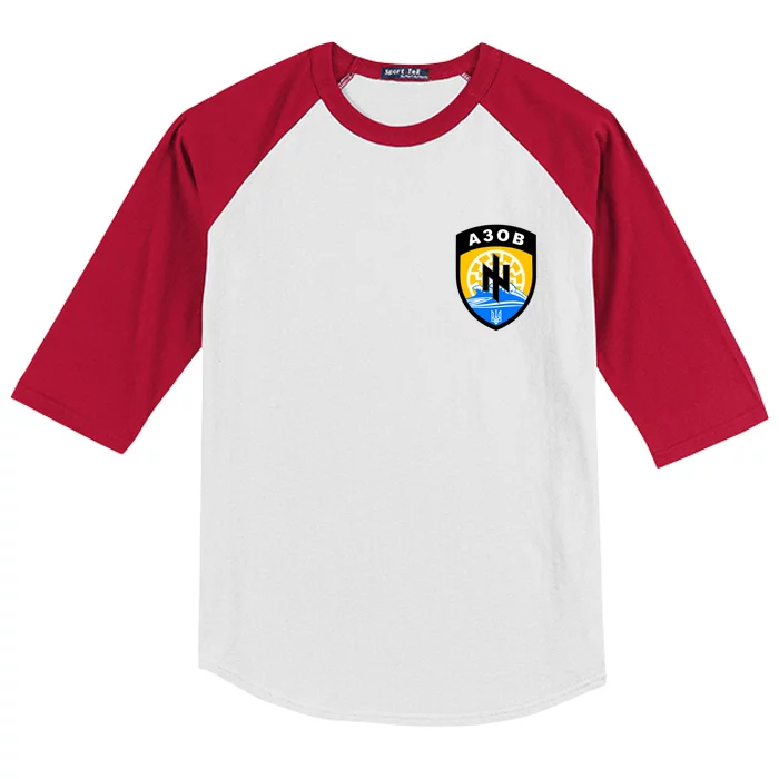 Azov Battalion A30B Shield Special Forces Ukraine Kids Colorblock Raglan Jersey