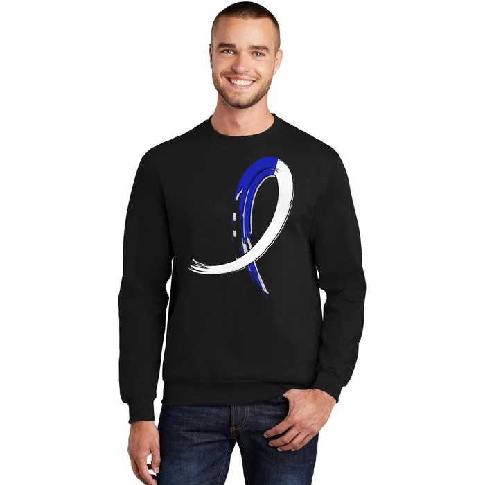 ALS Blue and White Graffiti Awareness Ribbon Sweatshirt