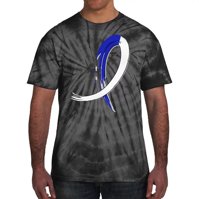 ALS Blue and White Graffiti Awareness Ribbon Tie-Dye T-Shirt