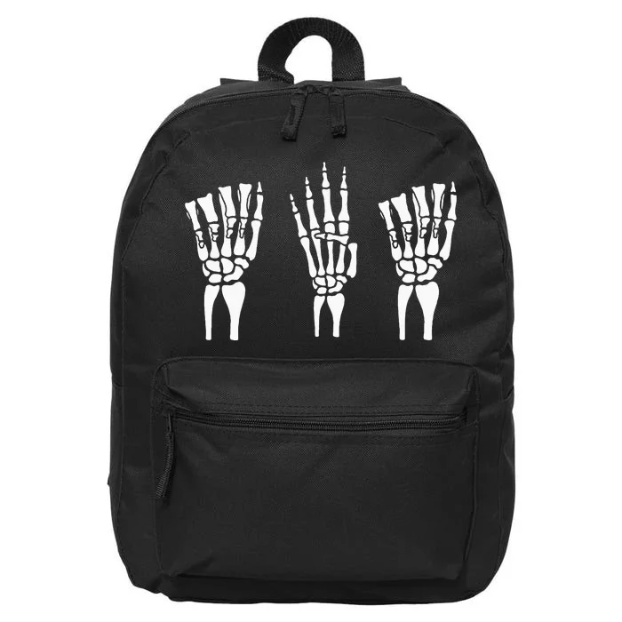 Applied Behavior Analysis Skeleton Hands Sign Language 16 in Basic Backpack