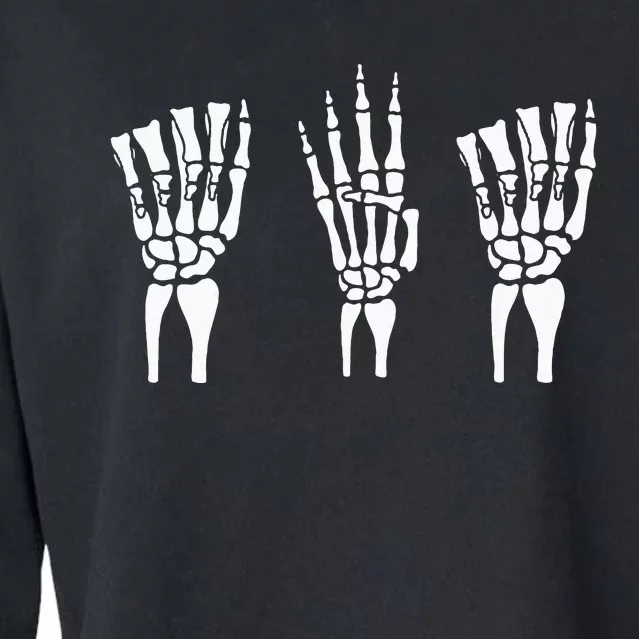 Applied Behavior Analysis Skeleton Hands Sign Language Cropped Pullover Crew