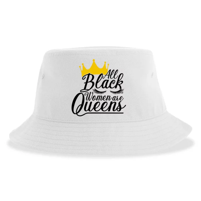 All Black Are Queens Quotes Gift Sustainable Bucket Hat