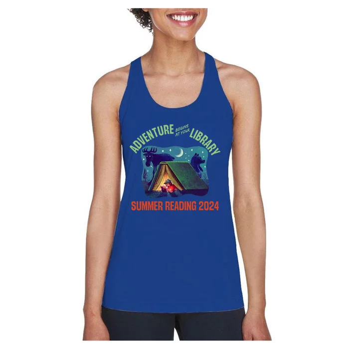 Adventure Begins At Your Library Summer Reading Program 2024 Women's Racerback Tank