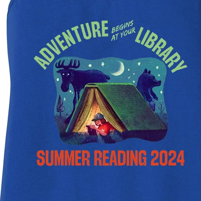 Adventure Begins At Your Library Summer Reading Program 2024 Women's Racerback Tank