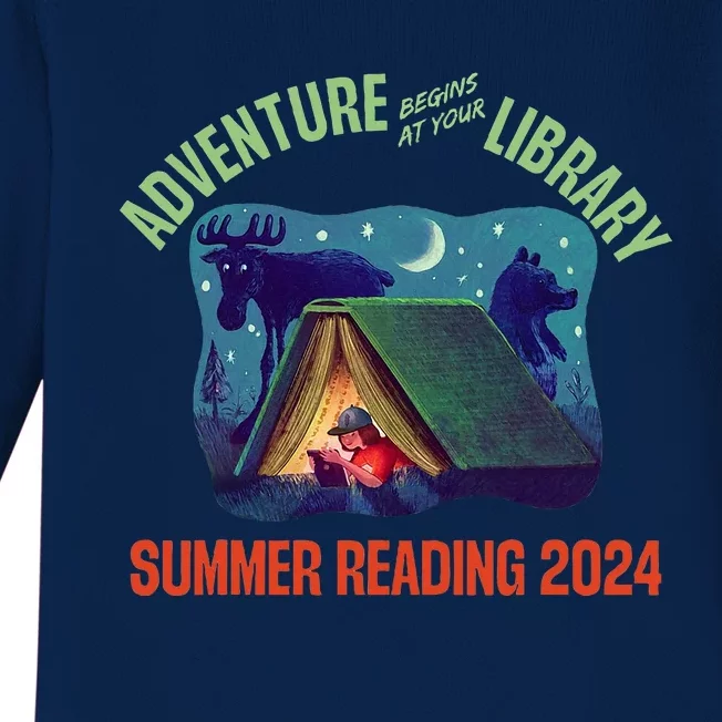 Adventure Begins At Your Library Summer Reading Program 2024 Baby Long Sleeve Bodysuit