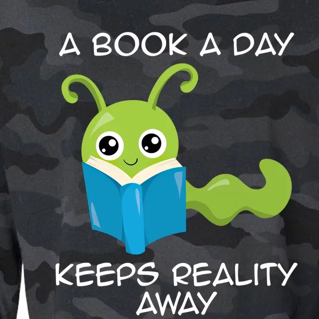 A Book A Day Keeps Reality Away Cute Gift Cropped Pullover Crew