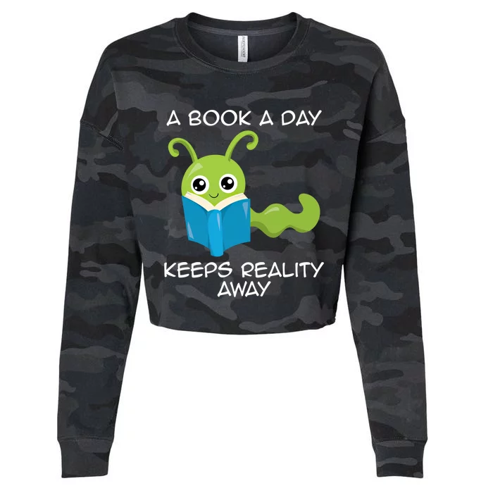 A Book A Day Keeps Reality Away Cute Gift Cropped Pullover Crew