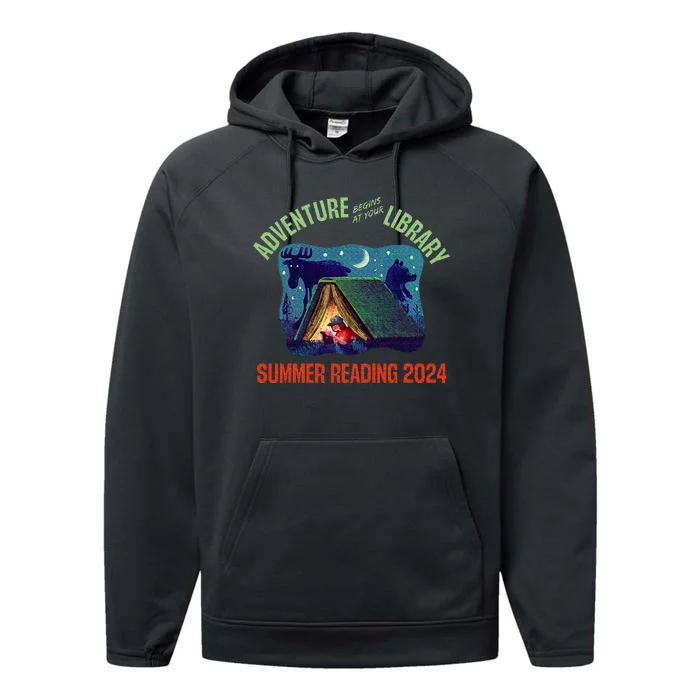 Adventure Begins At Your Library Summer Reading Program 2024 Performance Fleece Hoodie