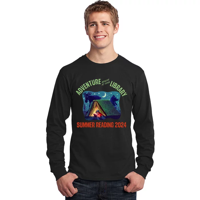 Adventure Begins At Your Library Summer Reading Program 2024 Long Sleeve Shirt