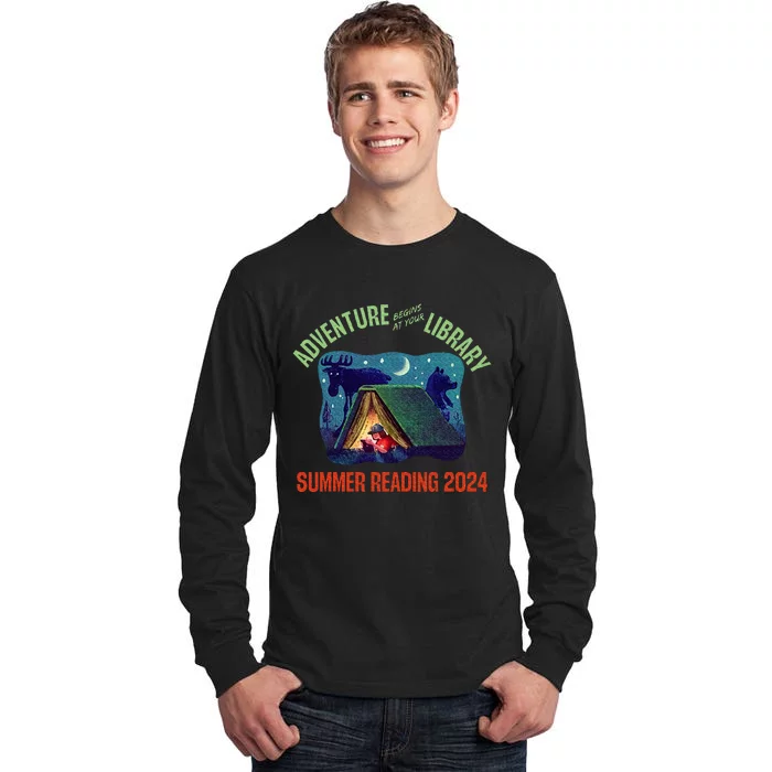 Adventure Begins At Your Library Summer Reading Program 2024 Tall Long Sleeve T-Shirt