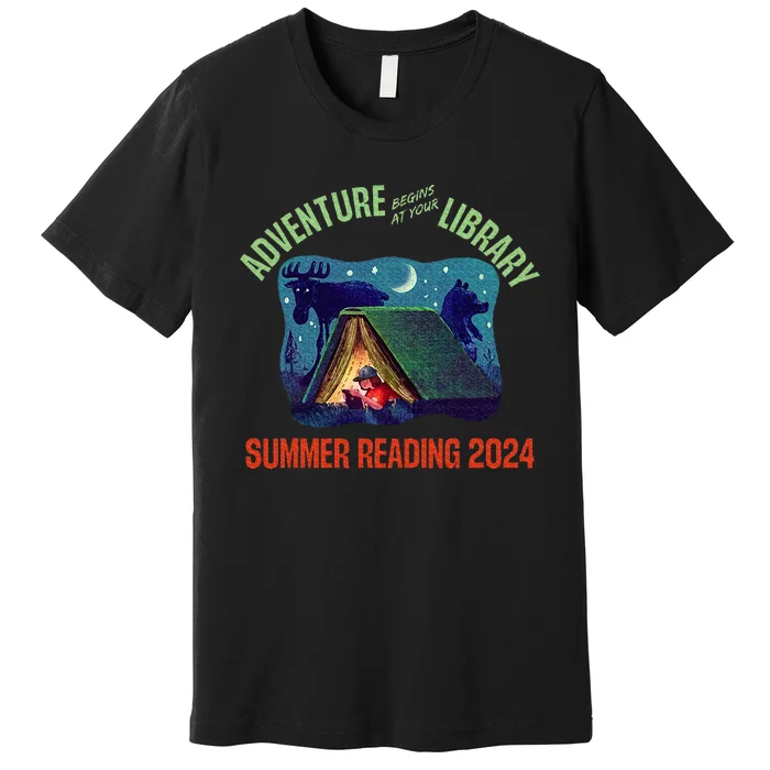 Adventure Begins At Your Library Summer Reading Program 2024 Premium T-Shirt