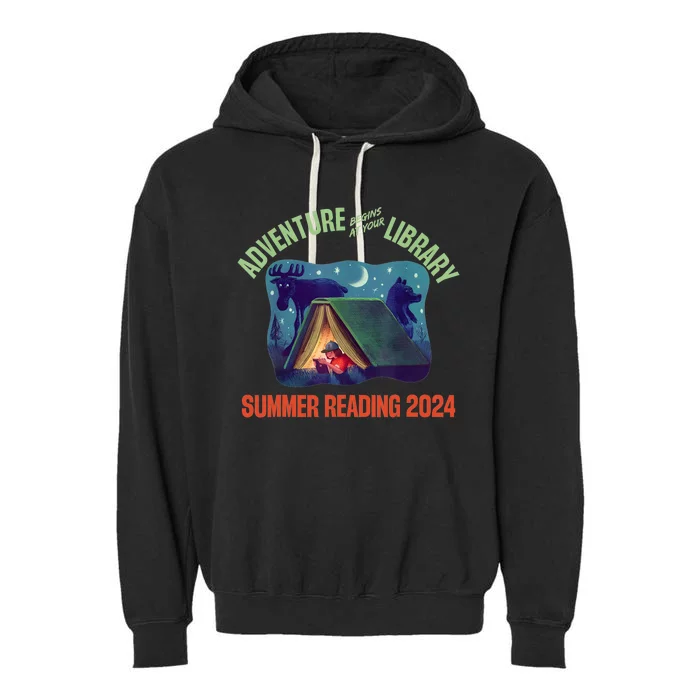 Adventure Begins At Your Library Summer Reading Program 2024 Garment-Dyed Fleece Hoodie