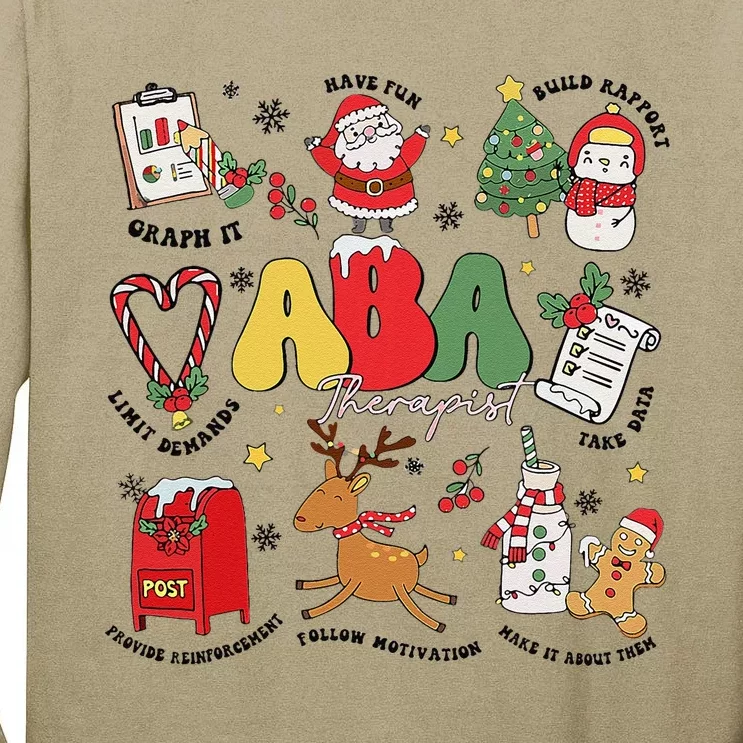 Applied Behavior Analyst Christmas Aba Behavior Analysis Tall Long Sleeve T-Shirt