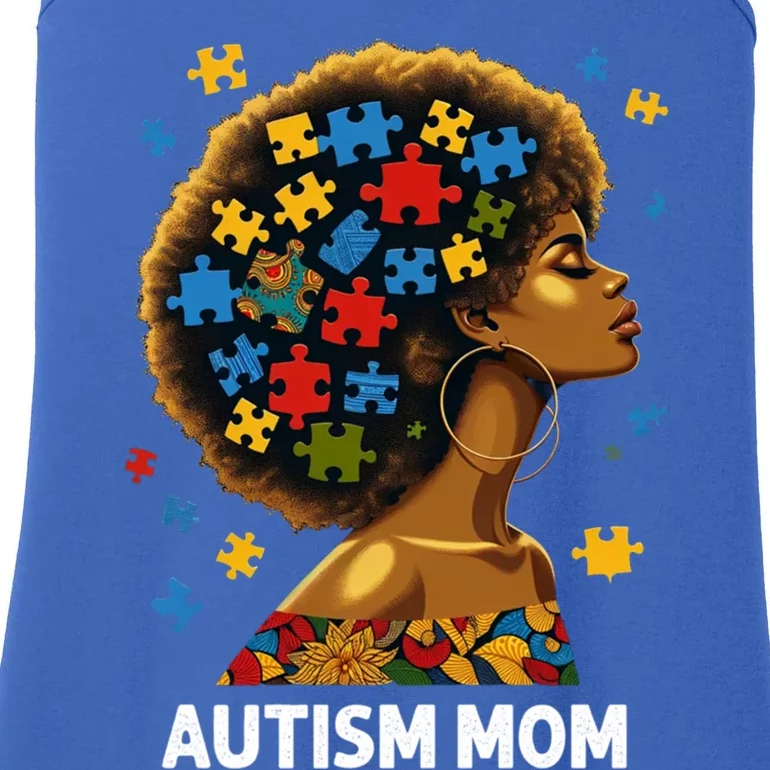 African Black Autism Mom Afro Mother Autism Awareness Mama Gift Ladies Essential Tank