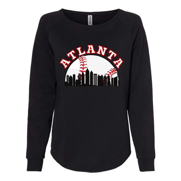 Atlanta Baseball Atlanta GA Cityscape ATL Skyline Womens California Wash Sweatshirt