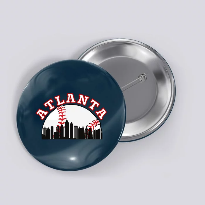 Atlanta Baseball Atlanta GA Cityscape ATL Skyline Button