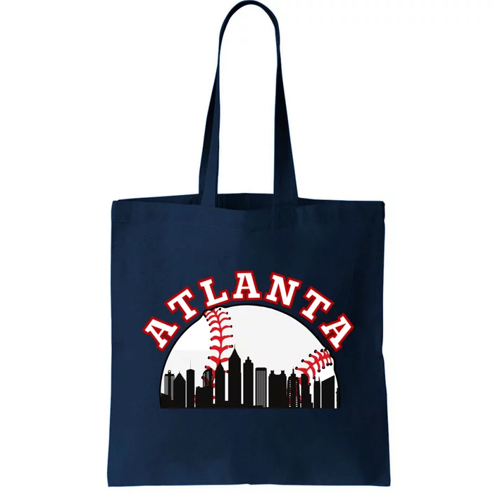 Atlanta Baseball Atlanta GA Cityscape ATL Skyline Tote Bag