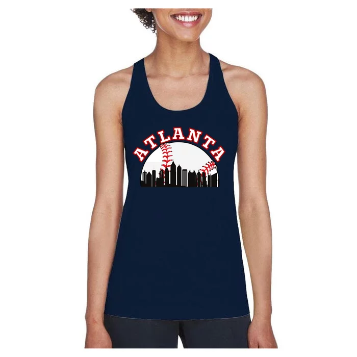 Atlanta Baseball Atlanta GA Cityscape ATL Skyline Women's Racerback Tank