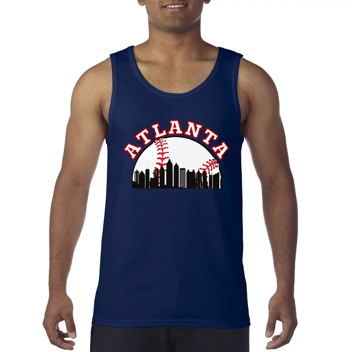 Atlanta Baseball Atlanta GA Cityscape ATL Skyline Tank Top