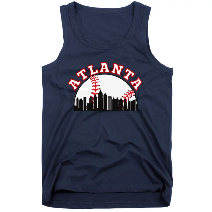 Atlanta Baseball Atlanta GA Cityscape ATL Skyline Tank Top