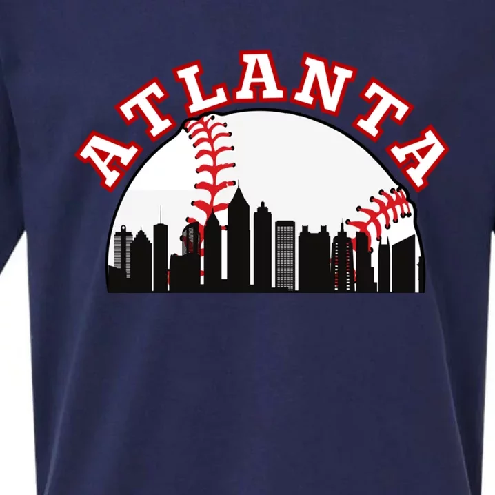 Atlanta Baseball Atlanta GA Cityscape ATL Skyline Sueded Cloud Jersey T-Shirt