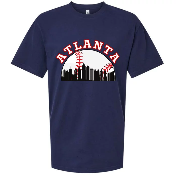 Atlanta Baseball Atlanta GA Cityscape ATL Skyline Sueded Cloud Jersey T-Shirt