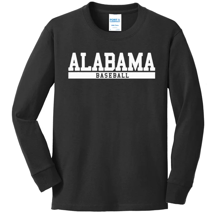 Alabama Baseball Kids Long Sleeve Shirt