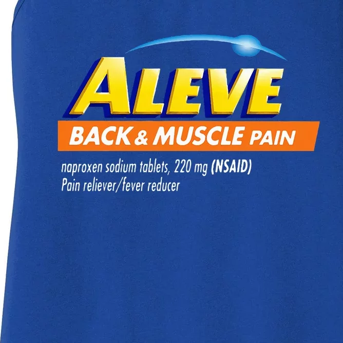 Aleve Back And Muscle Pain Nurse Pharmacy Halloween Costume Women's Racerback Tank