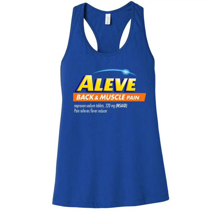 Aleve Back And Muscle Pain Nurse Pharmacy Halloween Costume Women's Racerback Tank