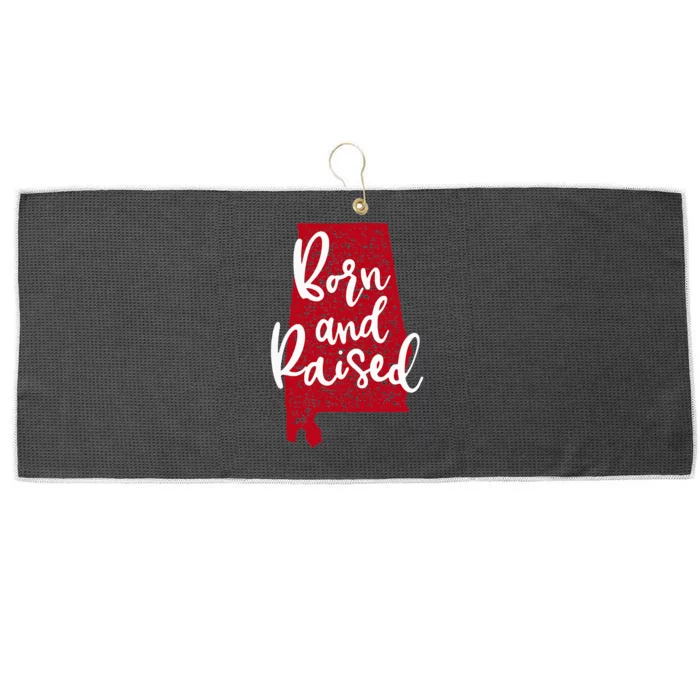 Alabama Born And Raised All Alabamian Girl Large Microfiber Waffle Golf Towel