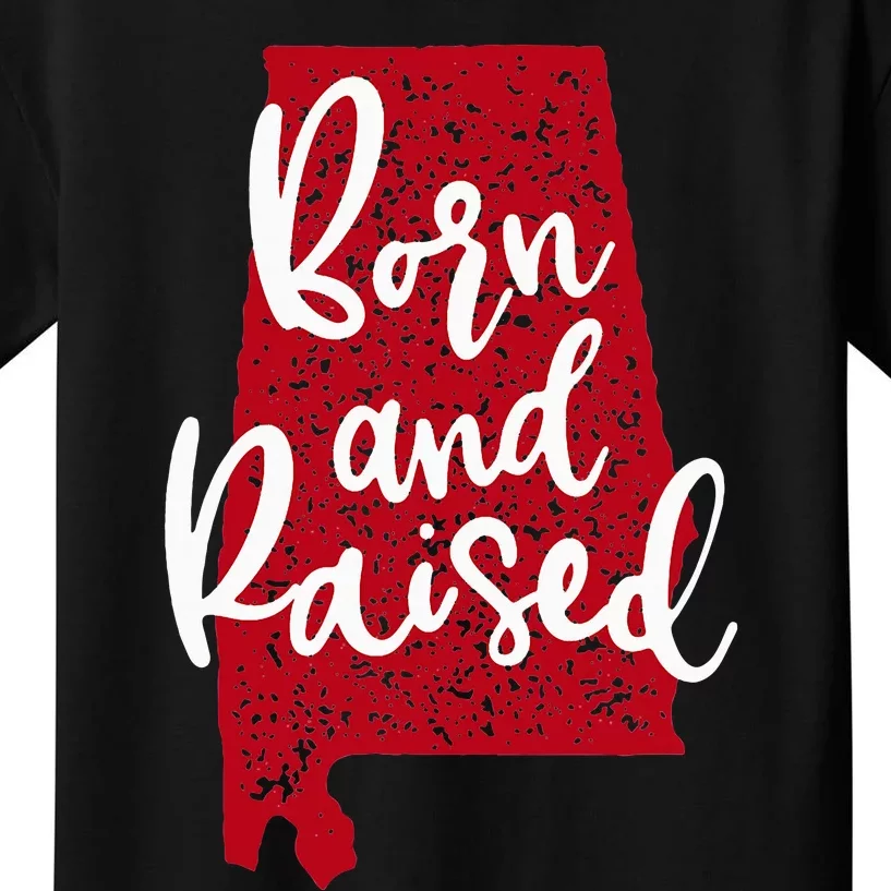 Alabama Born And Raised All Alabamian Girl Kids T-Shirt