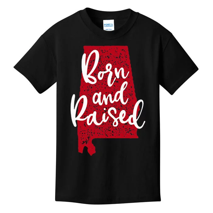 Alabama Born And Raised All Alabamian Girl Kids T-Shirt