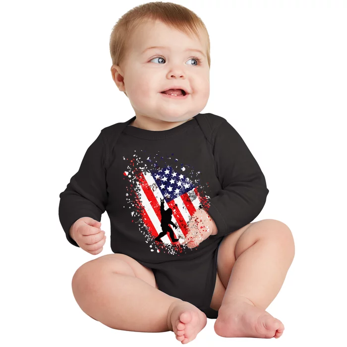 American Bigfoot Baby Long Sleeve Bodysuit