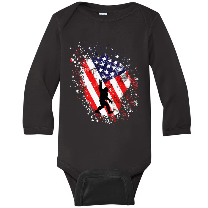 American Bigfoot Baby Long Sleeve Bodysuit