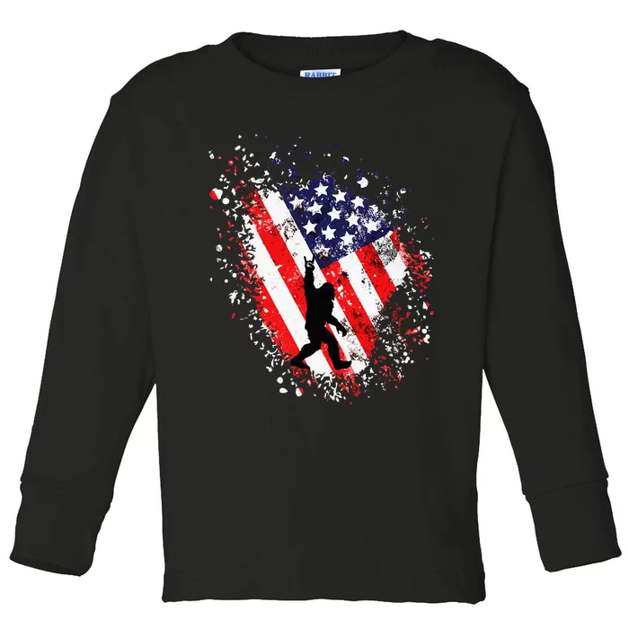 American Bigfoot Toddler Long Sleeve Shirt