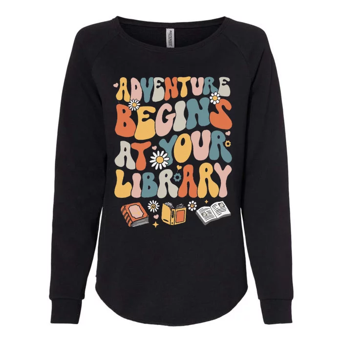 Adventure Begins At Your Library Summer Reading 2024 Flowers Womens California Wash Sweatshirt