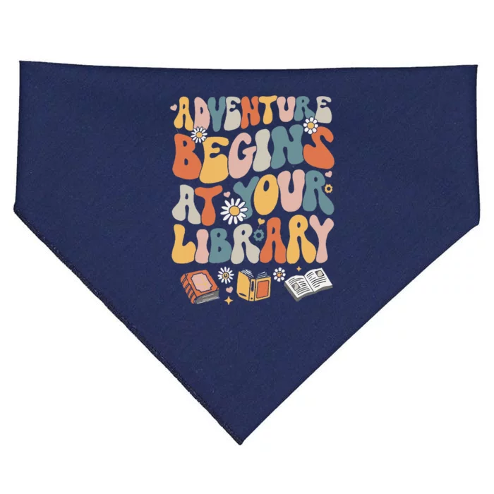 Adventure Begins At Your Library Summer Reading 2024 Flowers USA-Made Doggie Bandana