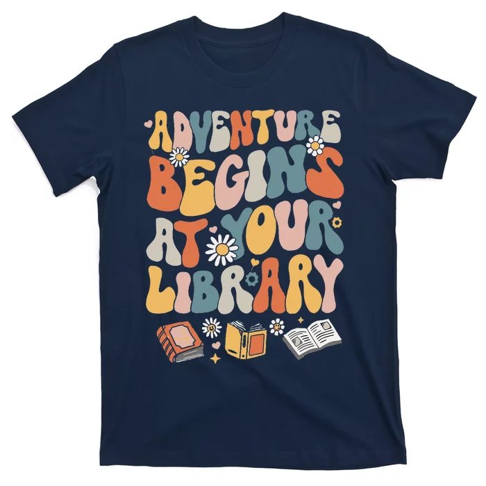 Adventure Begins At Your Library Summer Reading 2024 Flowers T-Shirt