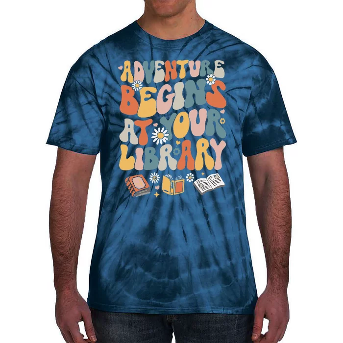 Adventure Begins At Your Library Summer Reading 2024 Flowers Tie-Dye T-Shirt