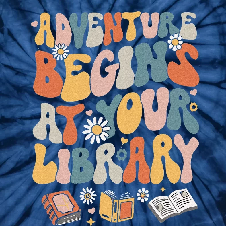 Adventure Begins At Your Library Summer Reading 2024 Flowers Tie-Dye T-Shirt