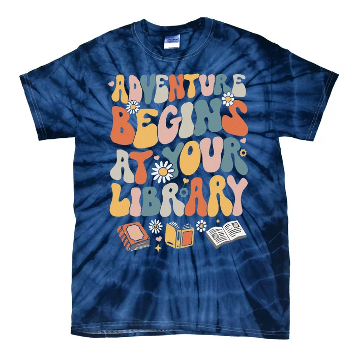 Adventure Begins At Your Library Summer Reading 2024 Flowers Tie-Dye T-Shirt