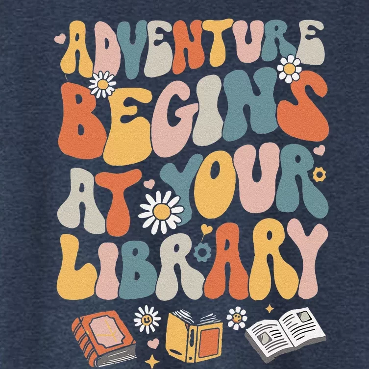 Adventure Begins At Your Library Summer Reading 2024 Flowers Women's Crop Top Tee