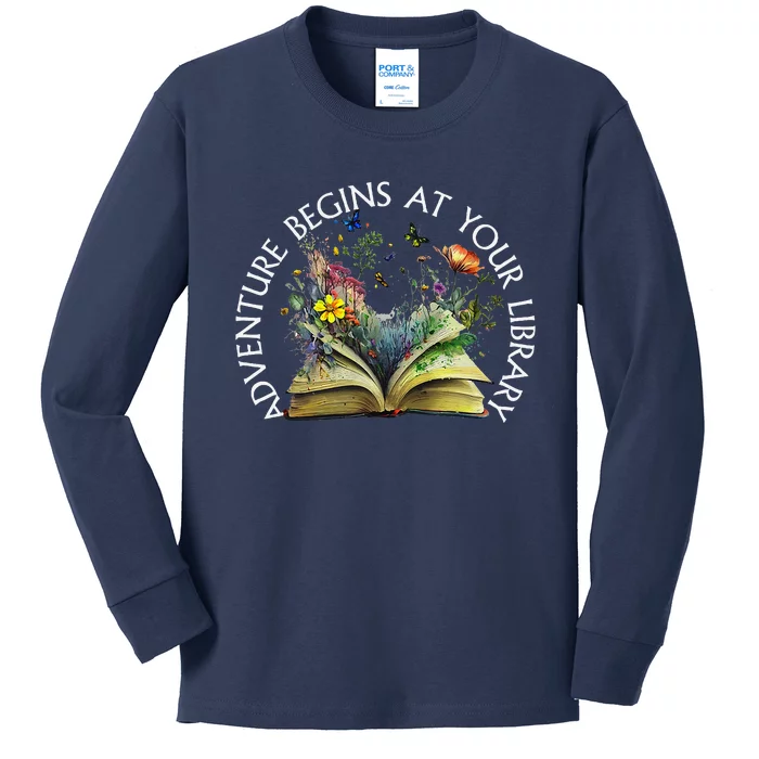 Adventure Begins At Your Library Summer Reading 2024 Kids Long Sleeve Shirt