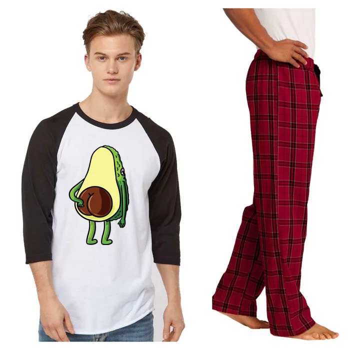 Avocado Butt Avocado Lover Cute Raglan Sleeve Pajama Set