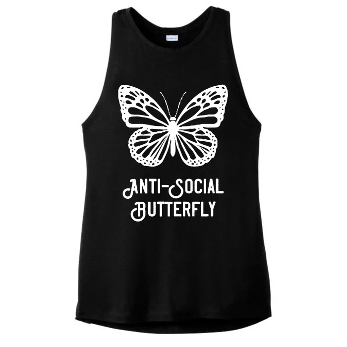 Anti-Social Butterfly Ladies Tri-Blend Wicking Tank