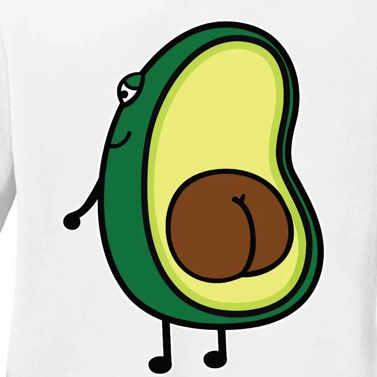 Avocado Butt Ladies Long Sleeve Shirt