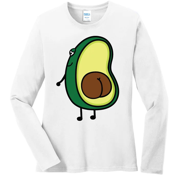 Avocado Butt Ladies Long Sleeve Shirt