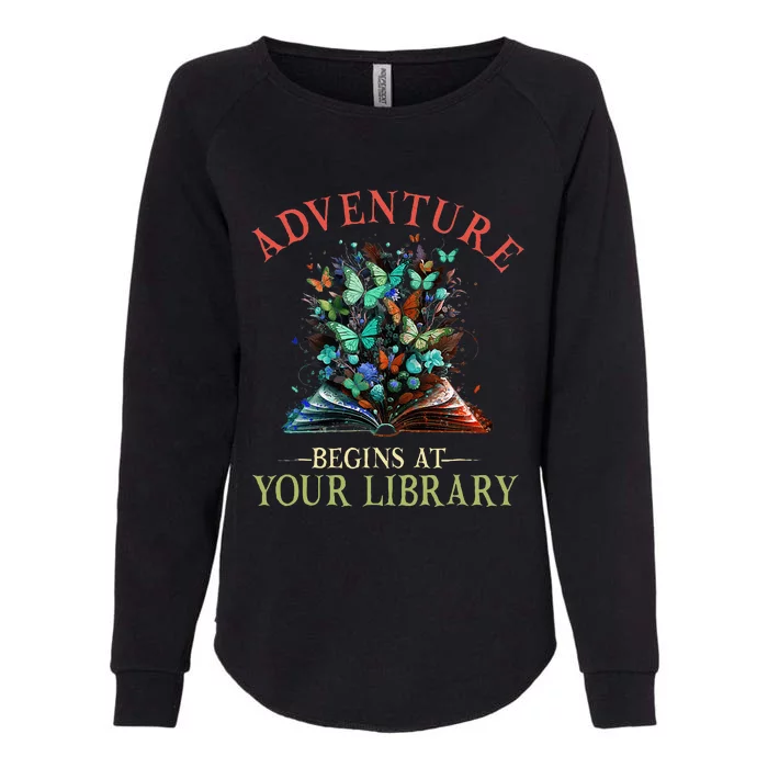 Adventure Begins At Your Library Summer Reading 2024 Flowers Womens California Wash Sweatshirt